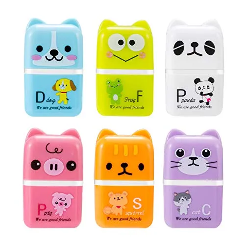 Stücke farbige Bleistift Radierer Roller, Süße Radiergummi, Cartoon Tier Radiergummi Radierer Mitgebsel Geschenk für Kinder Schule Hause Bürobedarf Schreibwaren Skizzen Gemälden 6