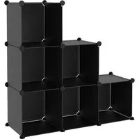 Produktbild vidaXL Regalsystem mit 6 Würfeln Schwarz PP