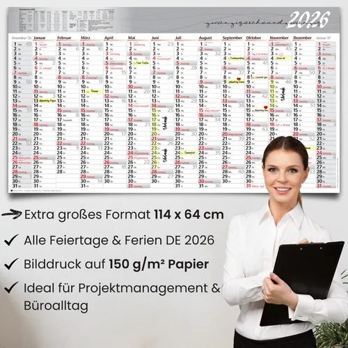 Wandkalender Kalender XXL Jahresplaner ca. A1 / A0 Plakatkalender gefaltet 2026