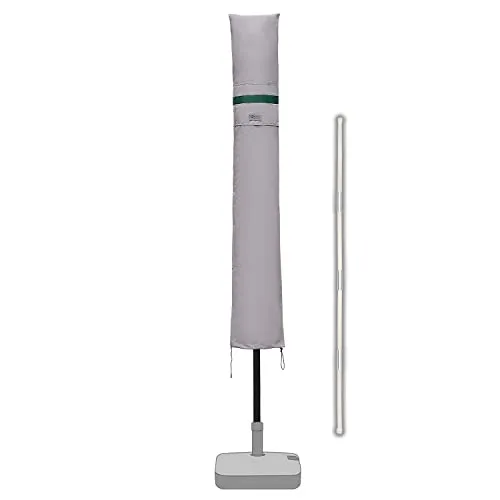 Sekey Sonnenschirm Schutzhülle mit Stab, Abdeckhauben für Ø 200 cm / 200×150 cm / 200×125 cm Gartenschirm,Abdeckung für Balkonschirm, 100% Polyester, wasserdicht, Hellgrau