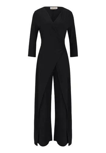 Trendiger Cartoon Jumpsuit Damen schwarz - Modischer Jumpsuit mit Wickel-Design und taillierter Passform, ideal für selbstbewusste Auftritte und vielseitig kombinierbar.