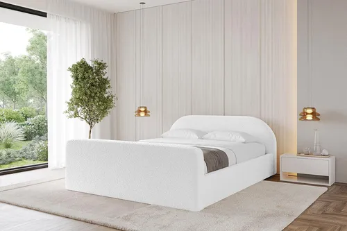 ALTDECOR Polsterbett TIVON-Z-v1 180x200 cm Weiß mit Bettkasten - Modernes Polsterbett mit praktischem Stauraum – ideal für stilvolle Schlafzimmer. Das gepolsterte Kopfteil sorgt für zusätzlichen Komfort und die hochwertige Verarbeitung garantiert Langlebigkeit.