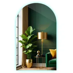 Tulup LED Wandspiegel Oval 60x100 cm mit Beleuchtung in blau von Tulup