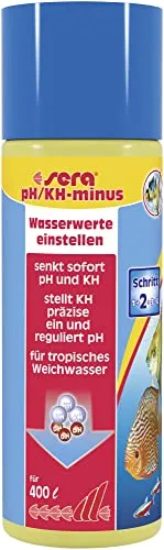 sera pH/KH-Minus 100 ml | Wasseraufbereiter zur Senkung von pH-Wert & Karbonathärte | Weiches Wasser für Diskus & Skalare | Für Vitalität & Wohlbefinden im Aquarium | Schnell & Präzise