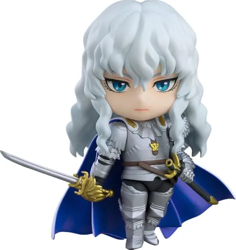 Berserk Nendoroid Actionfigur Griffith 10 cm - Detailreiche Nendoroid Actionfigur von Griffith aus dem Anime 'Berserk', 10 cm groß, mit austauschbaren Gesichtsplatten und Zubehör für kreative Posen.