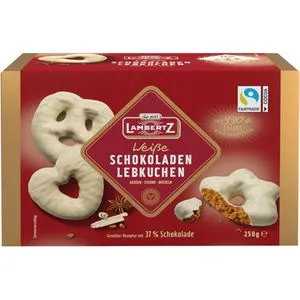 Lambertz Schokoladen Lebkuchen Sterne Herzen und Brezeln 250g - Lebkuchen-Spezialität mit köstlicher Schokolade, perfekt für die festliche Jahreszeit und ein ideales Geschenk für Naschkatzen.