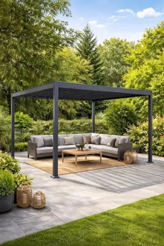 Produktbild Lamellendach Sevilla 400x600cm Anthrazit mit Handkurbel