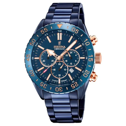 Festina Herren Analog Quarz Uhr F20576/1 - Elegante Armbanduhr für Herren mit Edelstahlarmband, 10 bar Wasserdichtigkeit und Datumsfunktion – perfekt für Sport und Alltag!