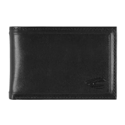 camel active Wood Horizontal Wallet S Black - Herren-Geldbörsen mit RFID Blocker-Schutz, stilvoll und sicher für Ihre Finanzen, Maße: 11 x 7 x 2 cm