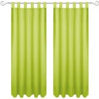 Bestgoodies Dekoschal Ellen Schlaufen Blickdicht 2er Pack 140 cm x 175 cm Grün