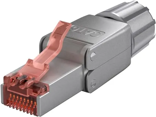 Goobay 65940 CAT6 RJ45 Stecker - feldkonfektionierbar, werkzeuglose Montage und 10 Gbits Geschwindigkeit für optimale Netzwerkverbindungen