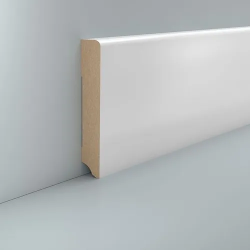 MDF Sockelleiste weiß 19 x 115 Foliert RAL 9016 Weiße Fußleiste Scheuerleiste