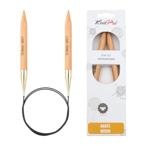 KnitPro Basix Birch Rundstricknadel, 100 cm Länge x 12.00 mm Stärken