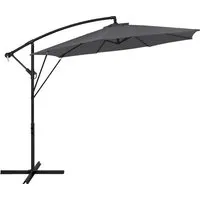 ML-Design Ampelschirm Ø 300 cm Anthrazit – 360° drehbar mit Kurbel