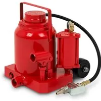 EBERTH Pneumatischer Wagenheber 50T - Hydraulikheber mit 50T Tragkraft, pneumatisch und hydraulisch nutzbar, kompakt und mobil mit 2 Rädern, Sicherheitsventil für Überlastschutz, ideal für schwere Lasten.