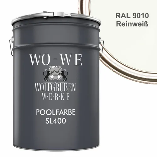 WO-WE SL400 Schwimmbadfarbe - Wasserbeständige Bodenversiegelung für Pools - Bodenbeschichtungen: Die SL400 Schwimmbadfarbe ist schnell trocknend, kratzfest und umweltfreundlich, ideal für langlebige Beschichtungen von Schwimmbecken und Überholungsanstriche.