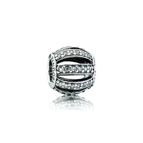 Pandora Charm Pavé-Kugel Zirkonia aus Sterlingsilber 791115CZ - Elegantes Charm aus 925er Sterlingsilber mit funkelnden Zirkonia-Steinen. Perfekt für die persönliche Schmuckkollektion und ideal zum Veredeln von Armbändern.