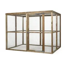 FATMOOSE Voliere CheeryChicken Cove – Begehbarer Premium Hühnerstall aus massivem Holz