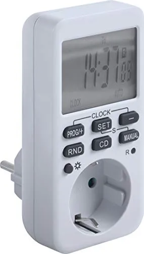 Meister Zeitschaltuhr digital, 3600 W – 10 konfigurierbare Programme | Sommer- und Winterzeit – Mit Countdown-Funktion und Zufallsgenerator – Timer für die Steckdose – Timer mit Zufallsschaltung