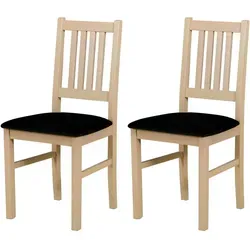 Leaf Design Stuhl, Sonoma Eiche, Schwarz, Holz, Echtholz,Buche, Holz Optik, 43x94x40 cm, Esszimmer, Stühle, Esszimmerstühle, Vierfußstühle