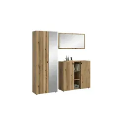 Garderobenkombination , holzfarben , Maße (cm): B: 191 H: 192