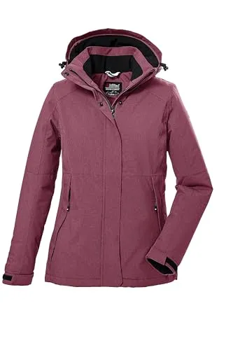 killtec KOW 37 WMN Jacket hellpflaume (00458) 44 - Funktionsjacke für Damen, wasserdicht mit 10.000 mm Wassersäule und atmungsaktiv. Ideal für Herbst/Winter, mit verstellbarer Kapuze und nachhaltiger, PFAS-freier Imprägnierung.