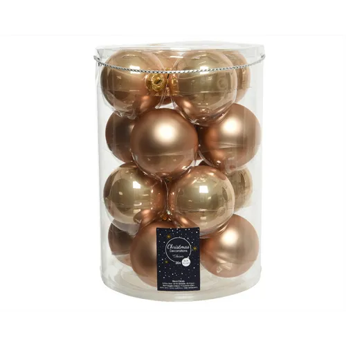 Christbaumkugeln Bernstein - butterscotch - Glanz & Matt - 16 Stück Glas 8 cm Du