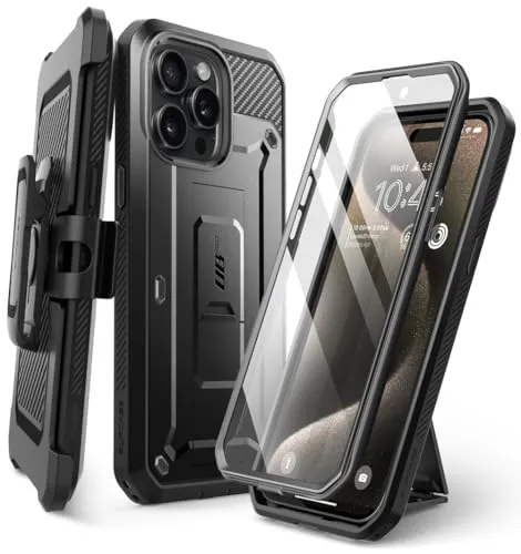 iPhone 15 Pro Rundum-Hülle – Supcase Unicorn Beetle Pro in Schwarz - Taschen & Schutzhüllen, robuste volle Hülle aus Polycarbonat, bietet optimalen Schutz für dein iPhone 15 Pro und sorgt für Sicherheit im Alltag.