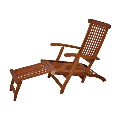 Spetebo Eukalyptus Deckchair - Verstellbare Gartenliege aus FSC Holz - Komfortable und stilvolle Gartenliege (163 x 56 cm) aus geöltem Eukalyptus-Holz. Ideal für entspannte Stunden im Freien. Rückenlehne mehrfach verstellbar für individuellen Sitzkomfort.
