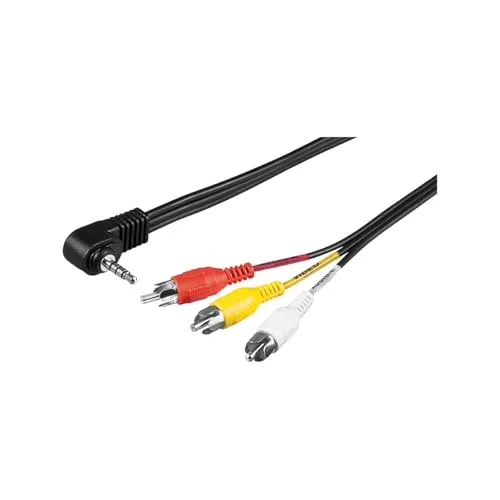 AVK 199 Cinch Kabel 3,5 mm auf 3x Cinch Stecker, 1,5 m - Praktisches 3,5 mm Klinkenstecker-Kabel mit 3 Cinch-Steckern, ideal für den Anschluss von Kameras an PC und TV. Flexibel und 1,5 m lang für vielseitige Einsatzmöglichkeiten.