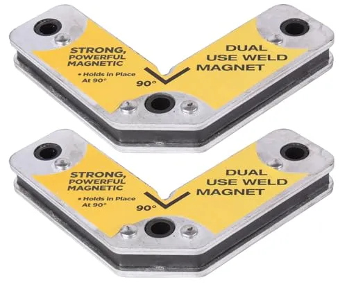 WELDINGER Schweißmagnete Doppelpack – Außenwinkel-Magnet für 90° und 135° (90x90x15 mm, bis 9 kg Haftkraft)