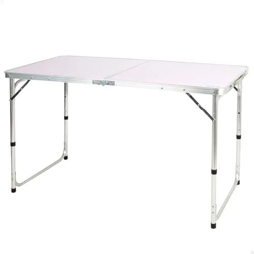 AKTIVE Klapptisch, 120x60x60/70 cm, höhenverstellbar, Anti-Rutsch-Stopper, belastbar bis 30 kg, Sicherheitsverriegelung, Tragegriff, Campingtische, Strand, Garten (63088)