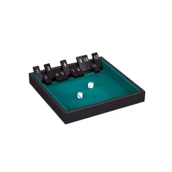 Philos Spiel Shut The Box - 12er aus Kunstleder - Gesellschaftsspiel für gesellige Abende, hochwertiges Kunstleder-Design für ein stilvolles Spielerlebnis.