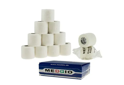 meDDio Pferdebandage 12 Haftbandagen Größe+Farbe wählbar, white magic