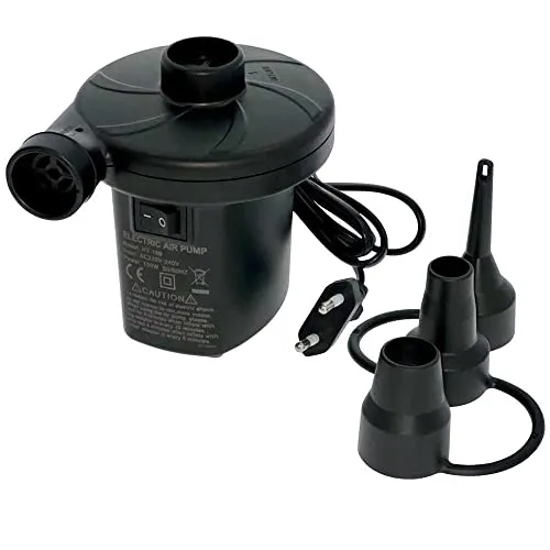 OcioDual Elektrische Luftpumpe, Pumpe Luftmatratze, Elektrische Pumpe für Luftmatratze, Tragbare Luftpumpe, 240V AC, Matratzen-Inflator, Planschbecken, Pool, Camping