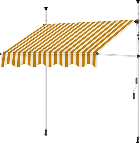 Klemmmarkise 400x120 cm Orange/Weiß Sonnenschutz ohne Bohren