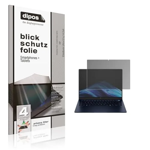 dipos I Blickschutzfolie kompatibel mit HP EliteBook Ultra G1q 14 Zoll Display-Schutzfolie matt mit 4-Wege Sichtschutz-Effekt