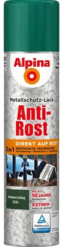 Alpina 3in1 Metallschutzlack Spray 0,4L in grün hammerschlag