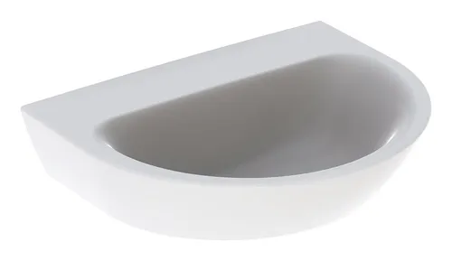 Geberit Renova Handwaschbecken 500 mm - Weiß, ohne Hahnloch und Überlauf - Waschtisch, platzsparend und ideal für kleine Badezimmer, mit elegantem Design und einfacher Reinigung.