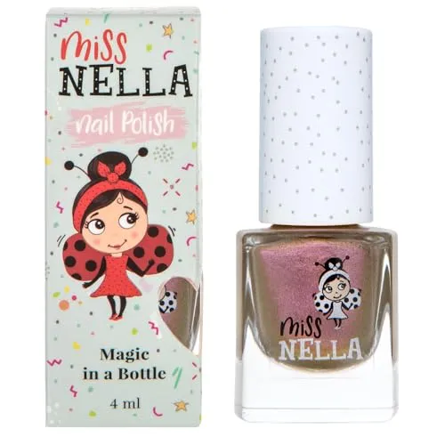 Miss Nella Cosmic Cutie– abziehbarer Nagellack speziell für Kinder, gold Glitzer, Peel-Off-Formel, ungiftig, wasserbasiert und geruchsneutral
