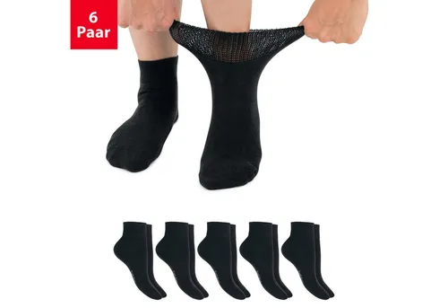 Footstar Diabetikersocken 6 Paar Diabetiker Kurzschaft Socken Nahtfrei