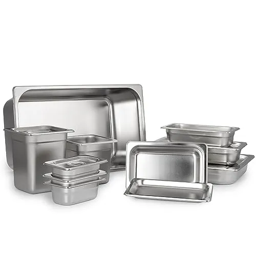 Morleos GN 1/9 150 mm - 1,4 L Gastronormbehälter aus rostfreiem Edelstahl 176 x 108 mm | stapelbar & rostfreier GN Behälter | Gastronomie-, Event- & Catering Zubehör aus robusten 0,7 mm Stahl