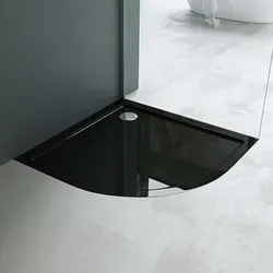 Mai & Mai Duschwanne Viertelkreis - Duschwanne in elegantem Schwarz, robust und pflegeleicht mit integriertem Gefälle für optimalen Wasserabfluss. Ideal für Ihr Luxusbad.