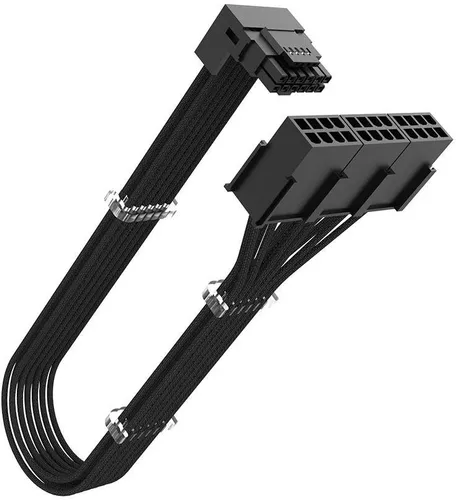 Akasa 90 Degree 12VHPWR Kabel 12+4 Pin zu 3 x 8 Pin - Netzteile: Hochwertiges 16AWG Kabel für bis zu 600W, ideal für NVIDIA RTX 40 Series GPUs mit Legacy PSUs, sorgt für eine einfache und sichere Stromversorgung.