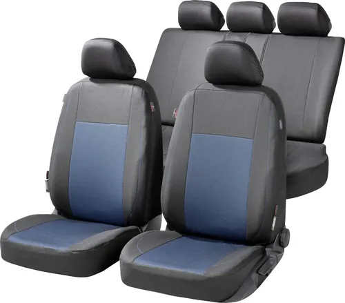 Walser Autositzbezug Ardwell Komplett-Set Premium blau-schwarz - Hochwertiger Autositzbezug für optimalen Schutz und stylisches Design, ideal für eine individuelle Innenausstattung Ihres Fahrzeugs.