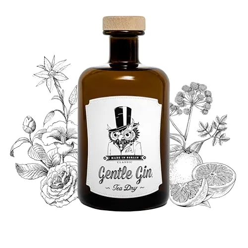 Gentle Gin Tea Dry – Mit Earl Grey | Handmade aus Berlin | Perfekt für Gin Tonic & als stilvolles Geschenk | 47 % Vol. 0,5 L Premium