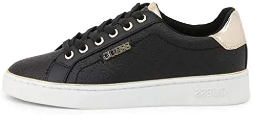 GUESS Damen Beckie Sneaker, Schwarz, 39 EU - Damen-Sneaker mit stilvollem lateralen Logo und eleganten Laminateinsätzen, perfekt für einen modischen Auftritt.