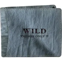 Herren Portemonnaie Rindleder Geldbörse BagStreet Jeansblau quer Po2402 - Grau