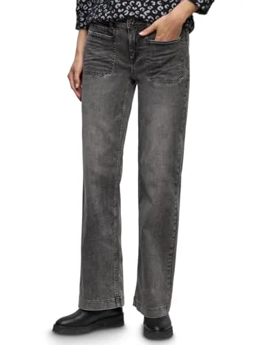 STREET ONE Damen Comfort-fit-Jeans Gr. 30, mid grau washed - Moderne Wide Leg Jeans von STREET ONE für Damen mit Mid Waist Schnitt. Der hochwertige Baumwollmix sorgt für Komfort und Stil, ideal für lässige Outfits.