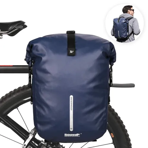Rhinowalk Wasserdichte Gepäckträgertasche 20L Rolltop Blau
